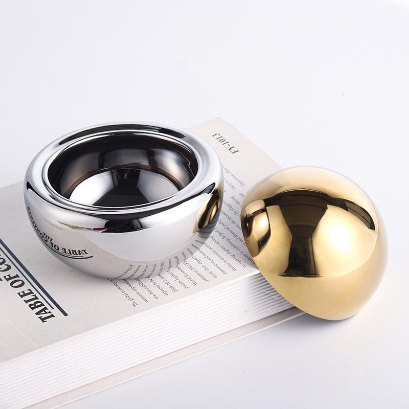 Light Luxury Metal Semicircle Cosmetics Lipstick Ring Jewelry Sundries Dressing Table Storage Storage Box Model Room Decorations