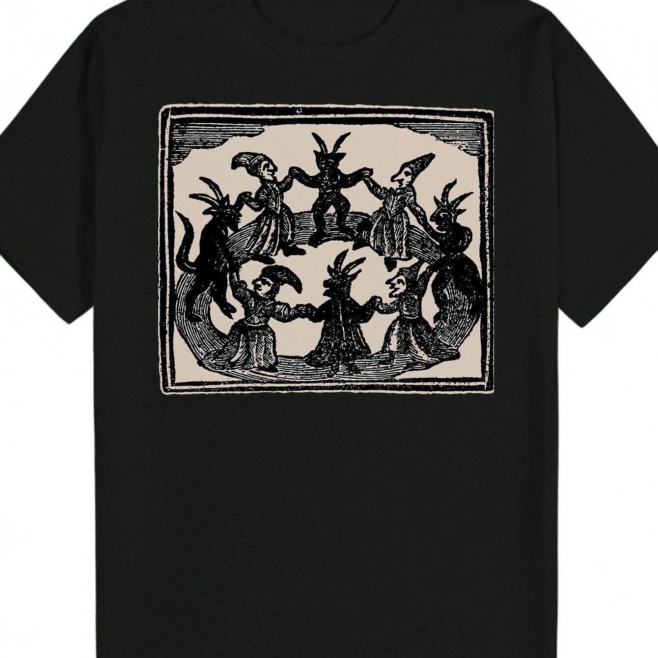 Funny Men Short Sleeve Graphic Fashion Vintage Print Summer Black T-shirt Collection Essential Y2K Anime Inappropriate Horror Band Theme Men Gift L чёрный