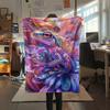 1 Manta de Franela con Estampado de Dibujos Animados, Alta Calidad, Cómoda para Todas las Estaciones, Decoración del Hogar, Calidez y Confort, Perfecta para Regalo de Navidad o Cumpleaños
