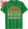 2007 Vintage T-Shirt zum 18. Geburtstag Unisex Retro Grafikdruck Lustiger Slogan Partykleidung für Erwachsene