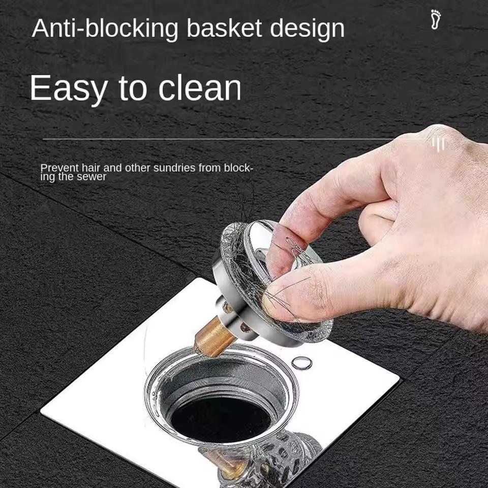 Pop-Up Foot Floor Drain Quick Drainage Sink Filter Bathroom Press Bounce Anti-Odor Insect-Proof Floor Filter Basin Plug Stopper