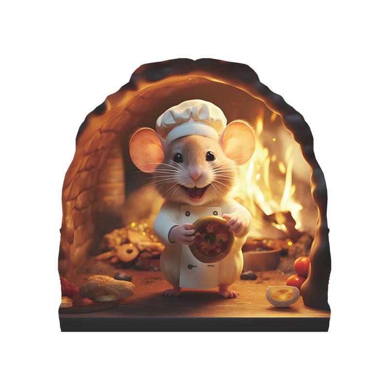 Cute 3D-style Cartoon Mouse Hole Wall Sticker Kitchen Living Room Kid Bedroom Wall Corner Decal Creative Fun Interior Decoration