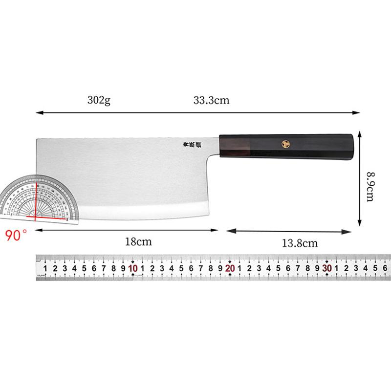 7 Inch Chinese Chef Knife Welding Aogami Steel Blade Slicing Vegetables Cleaver Meat Professional Kitchen Knives Ebony Handle