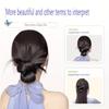 Elegant Women'S Elegance Hair Clip Bun with Feather Accent - Heat-Resistant Synthetic Wig, Perfect for Daily Wear & Parties, Stylish Low Bun