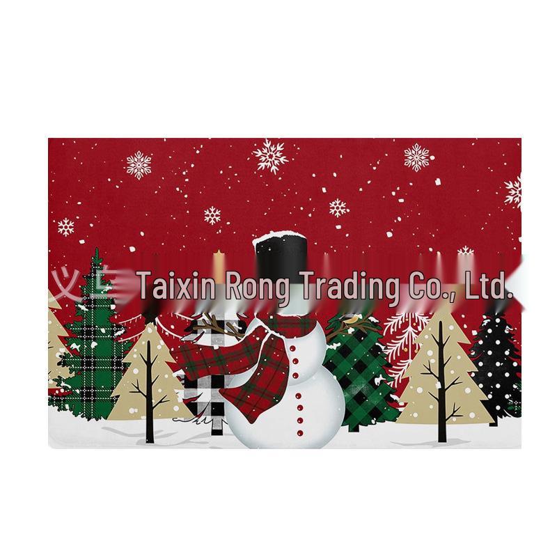 Washable Linen Snowman & Snowflake Christmas Placemats - Holiday Table Decorations