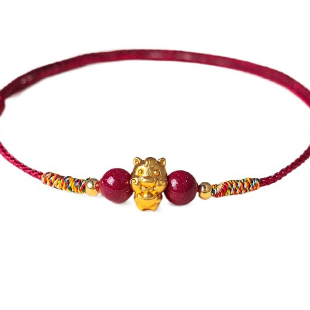 

999 Sliver Lucky Horse Bracelet Adjustable Good Luck Charm New Year Bracelet Elegant Design Auspicious Meaning Beaded Bracelet