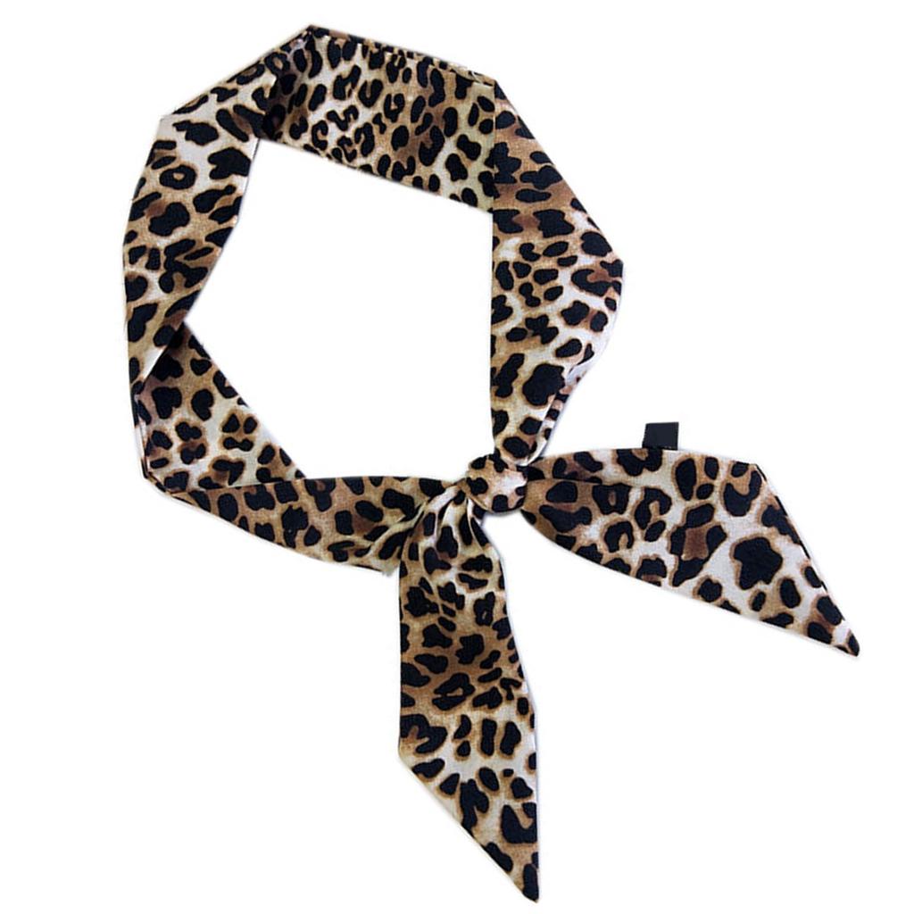 Leopard Print Narrow Silk Scarf for Women Girls Short Necktie Scarf Fashionable and Versatile Accessory for Any Outfit