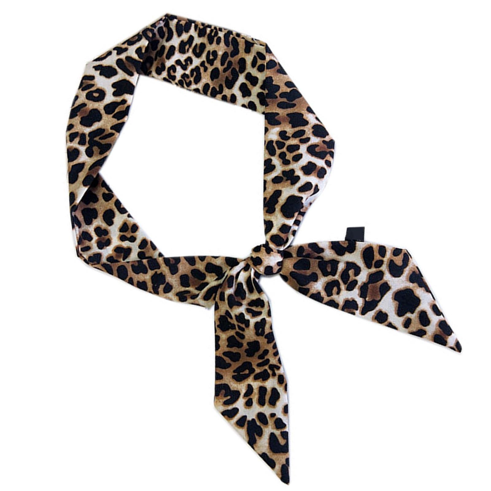 

Узкий шелковый шарф с леопардовым принтом для женщин и девушек, короткий галстук-шарф, модный и универсальный аксессуар для любого наряда A