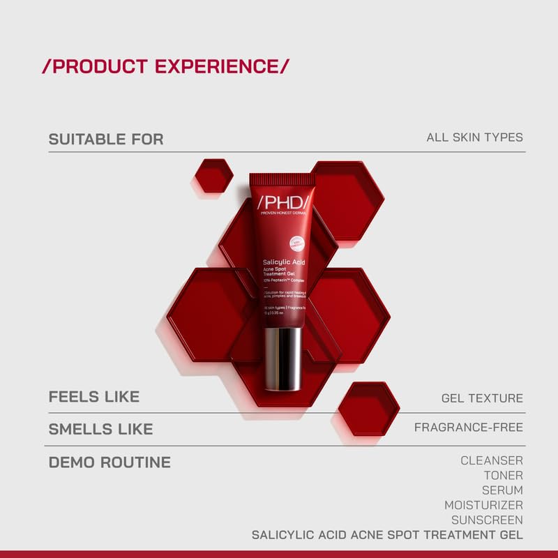 /PHD/ Salicylic Acid Acne Spot Treatment Gel 10g Pack of 3 | Fast-Acting Pimple Remover & Clear Skin Gel