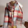 100% Pure Wool Winter Scarf for Women Long Warm Cashmere Scarves Hijab Lady Plaid Shawl Wrap Female Pashmina Bandana Headscarves