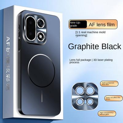 Business Matte Frosted for Magsafe Case for OnePlus 15 Magnetic Wireless Charging Metal Ring Tempered Glass Camera Protect Cover