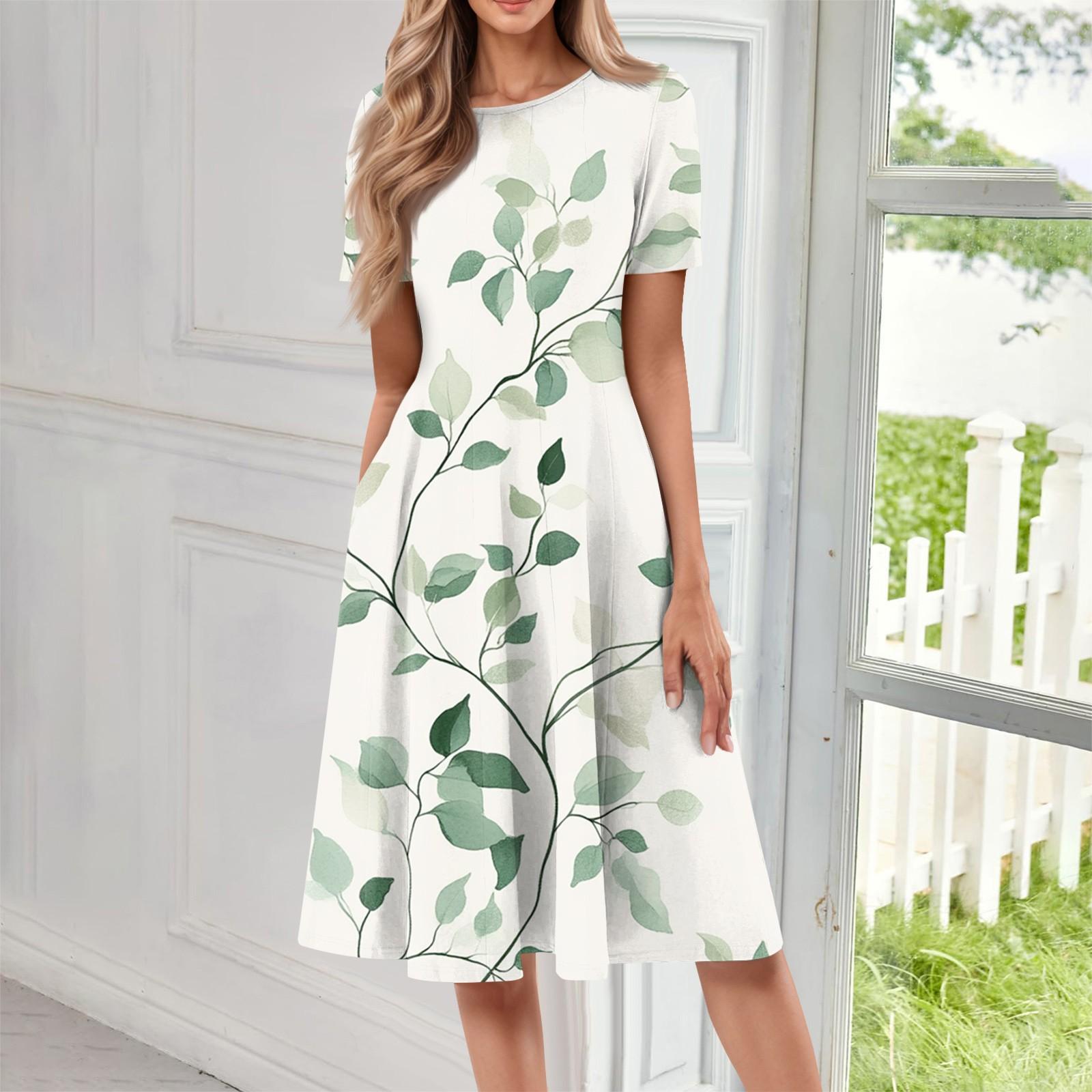 

Women s Fashion Short Sleeve Vintage Printed Dress Cosplay Party Evening Dress L