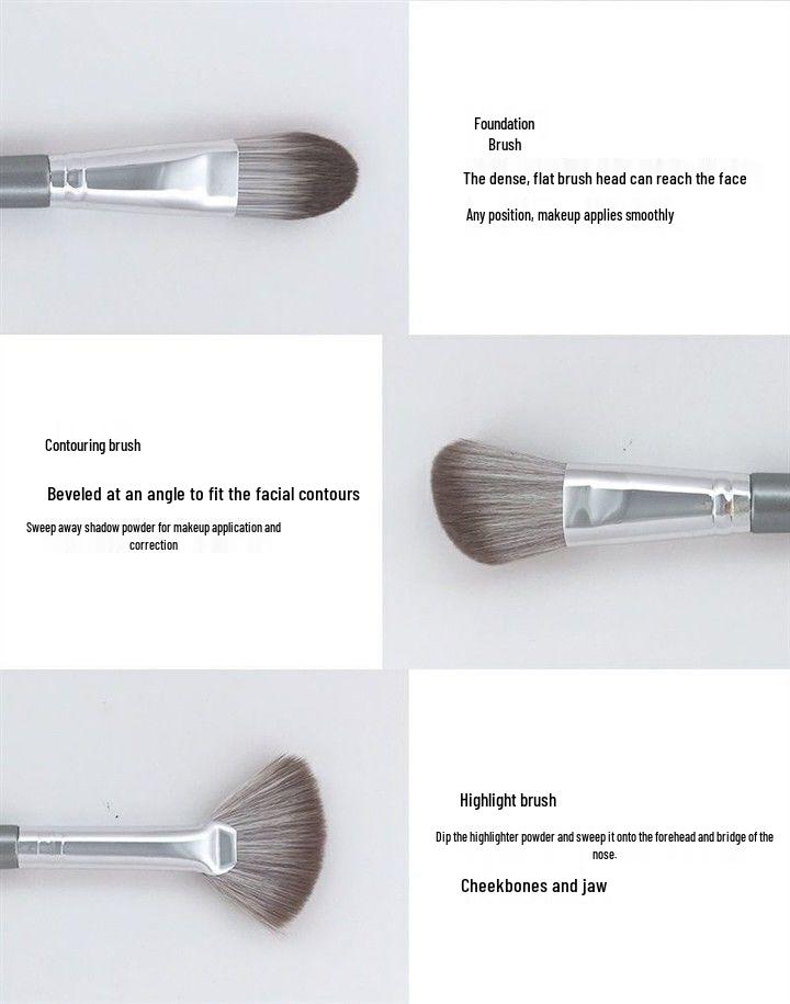 14-Piece Soft Makeup Brush Set: Includes Powder, Blush, Highlighter, and Eyeshadow Brushes in Portable Colors.