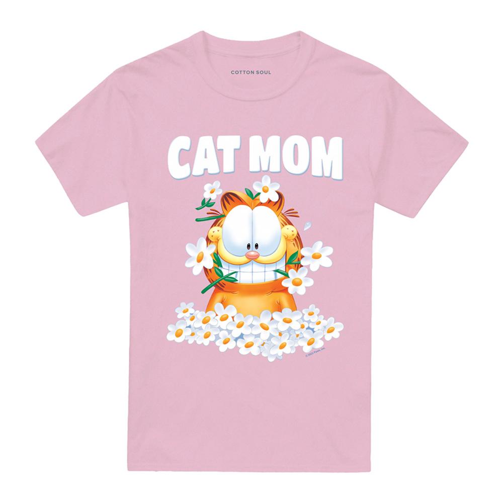 Garfield Unisex Adult Cat Mom Flowers Mothers Day T-Shirt