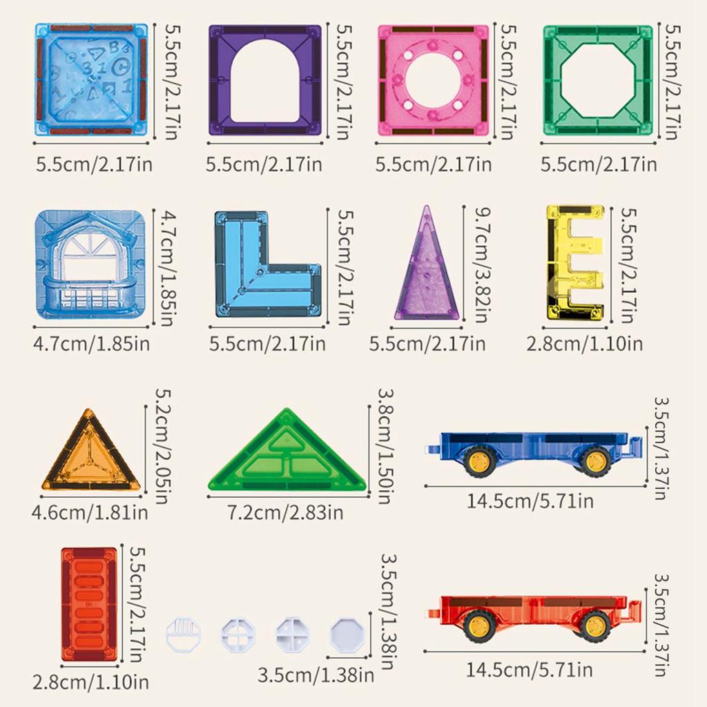 Tuiles Magnétiques pour Enfants 3-5 Ans 4-8 Jouets Magnétiques pour Garçons Filles Tout-Petits 3 4 5 6 7 8+ Ans Blocs de Construction Magnétiques Préscolaire