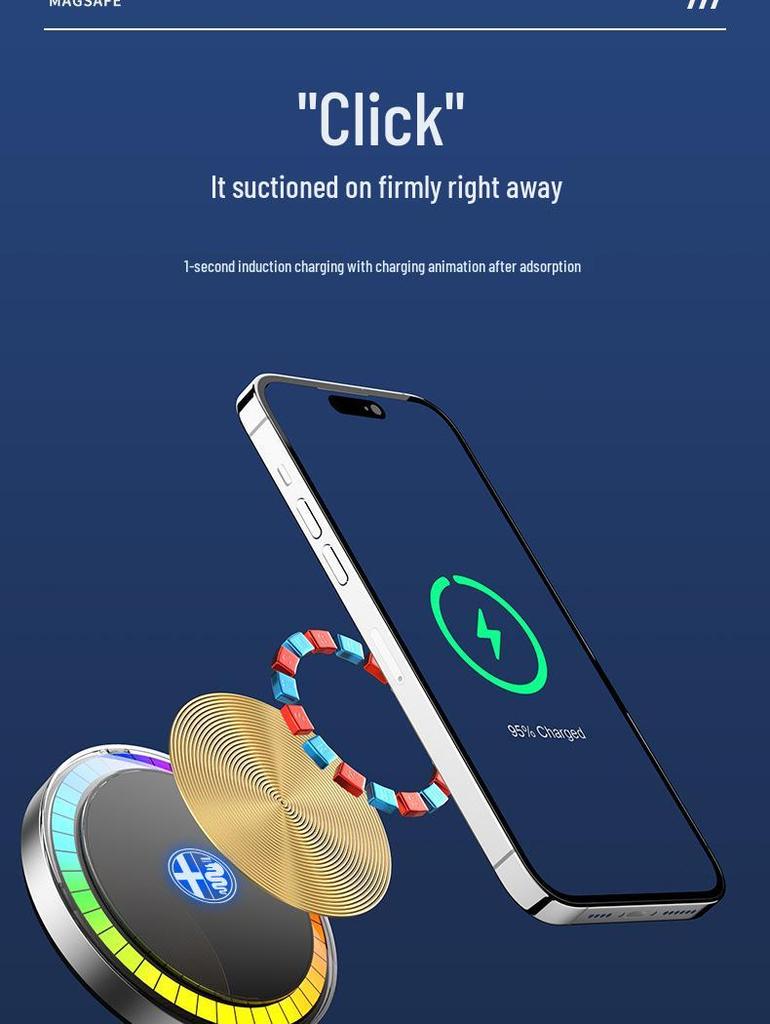 Romeo SUV/Coupe Magnetic Wireless Charger with LED Ambient Light for Apple Phones