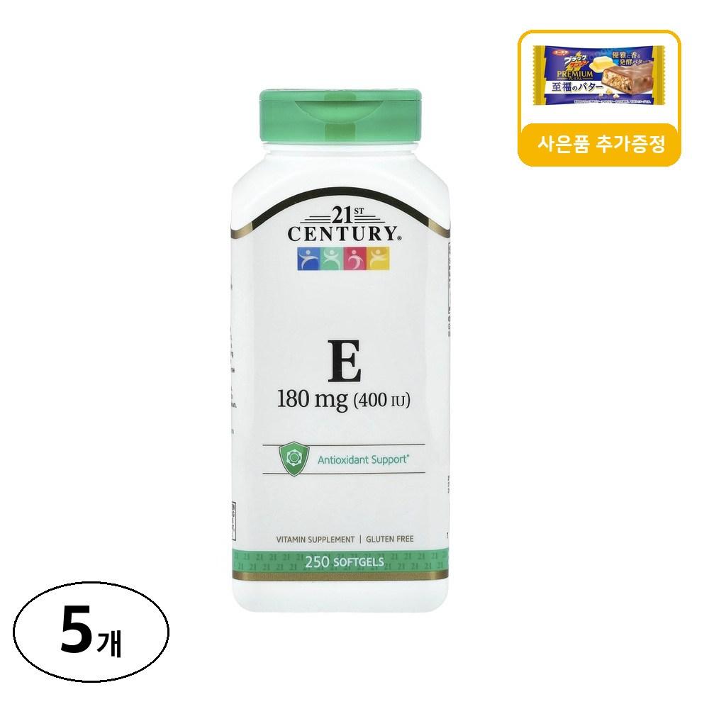 21st Century Sentry Vitamin E 180mg 400IU Softgels 250 Tablets 5 pcs