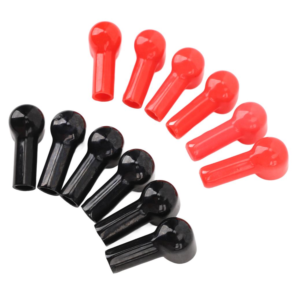 12Pcs Battery Terminal Boot Insulating Cover 6 Red 6 Black Cable Lug Protector Cover Cap for Vehicle Marine Commercial