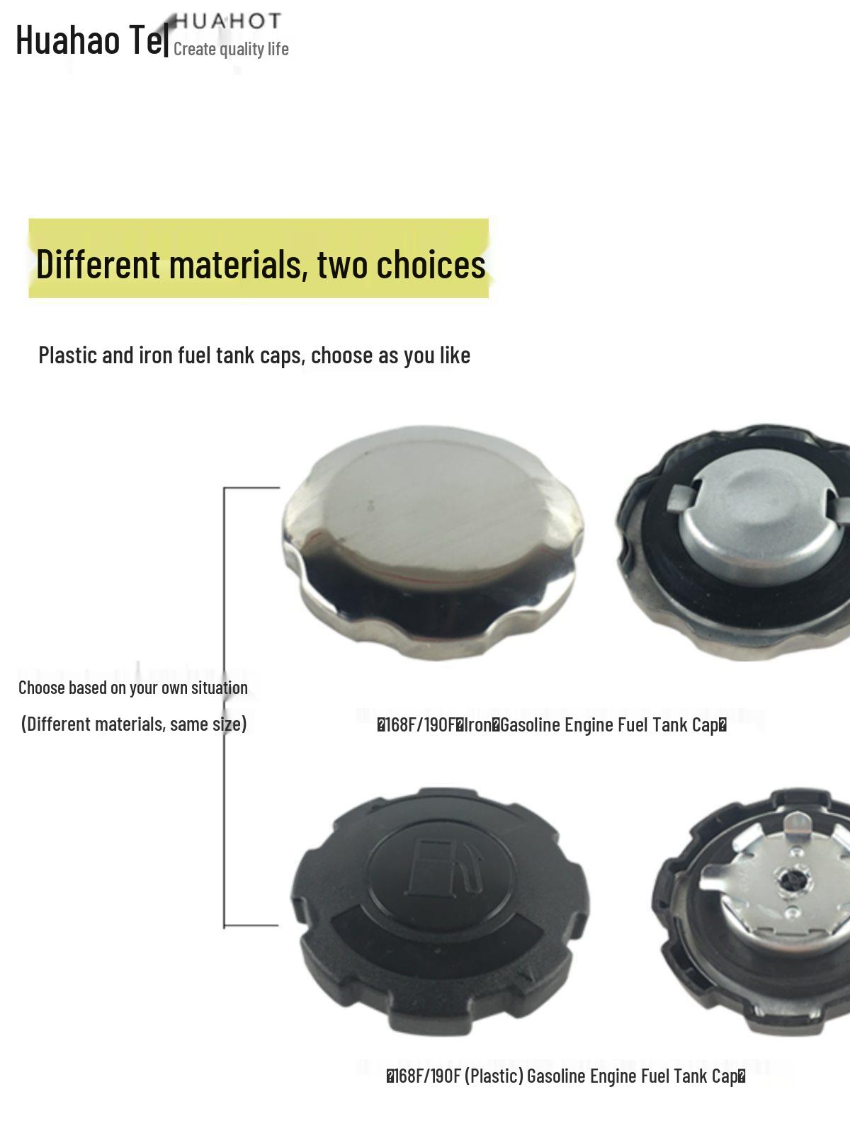 Plastic Fuel Tank Cap for Gasoline Engine Water Pumps (168F/170F) - Compatible with 2KW, 3KW, 5KW, and 8KW Generators 168F-190F Power (Iron Snap)