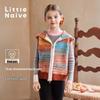 Girls' Gradient Hooded Knitted Zipper Vest
