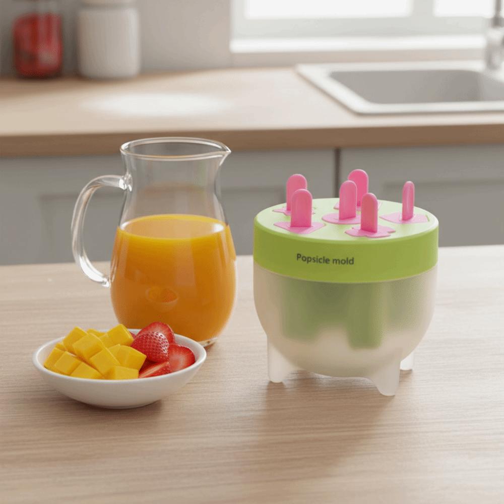 Easy To Release 6 Grid Ice Cream Mold Plastic Ice Lolly Mold Durable Ice Candy Maker  Milk