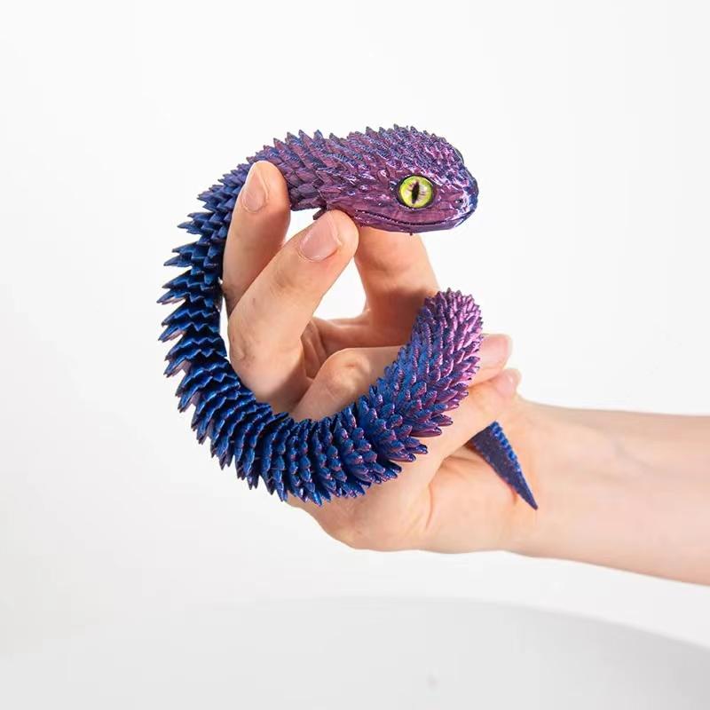 3D Printed Articulated Mini Snake Dragon Like Movable Simulation Snake Modle Figures Rotatable Decor Kid Adult Toy 30/40cm Gift