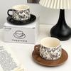 Vintage Ceramic Coffee Mug with Saucer Set