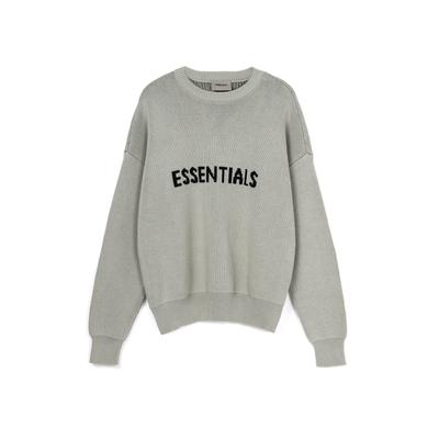 Pull en tricot avec intarsia de lettre Hauts pour homme Vert-Béton FOG-FW21-108