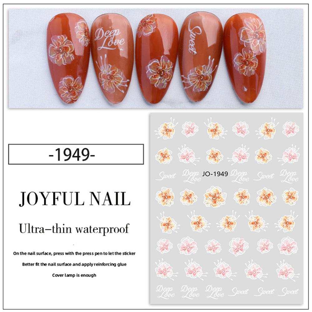 

Floral Design Unique Design Instant Nail Art Eye-catching In-demand Fashionable -trend Floral Nail Stickers Nail Art Camellia