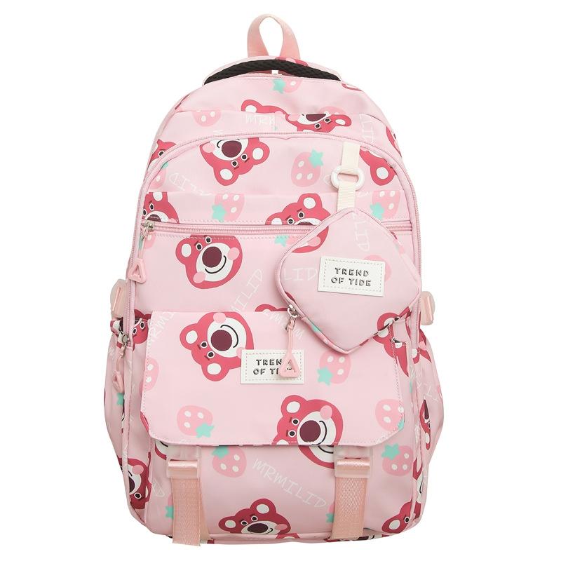Schoolbag Large Capacity Versatile Backpack 1011 New Cute Printed Fresh and Sweet Backpack ins Nylon Student School Bag