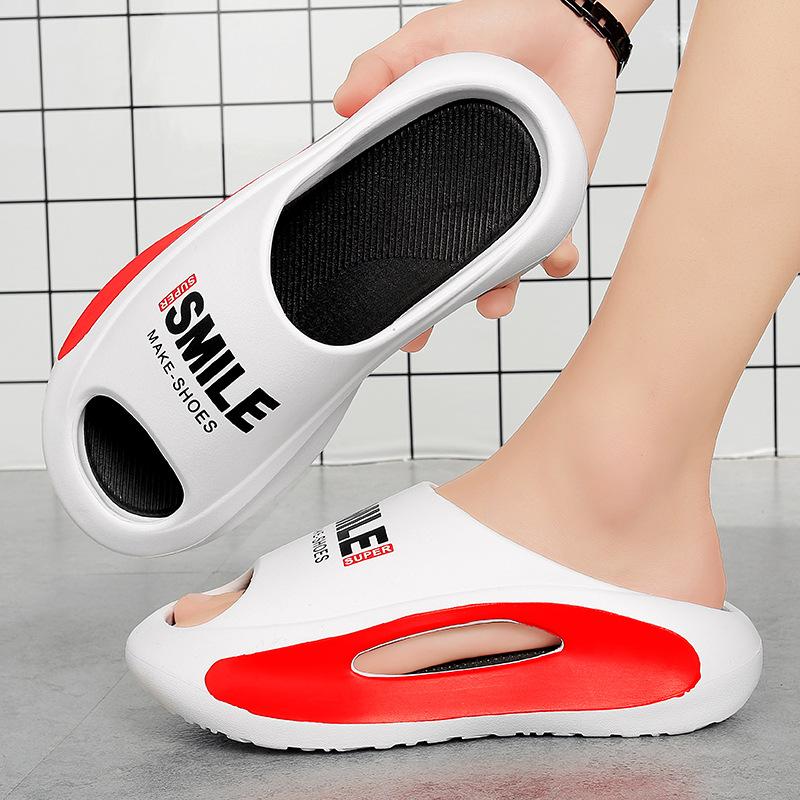 Pánská móda Indoor Outdoor Colorblock Skluzavky Ležérní Lehké Neklouzavé Pantofle 5CM Vysoké boty s otevřenou špičkou Plážové Pantofle Eva Pánské sandály