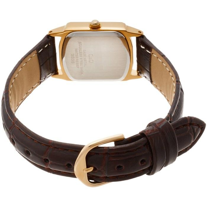 Citizen Q&Q Women's Watch Waterproof (Brown / Leather Band) Analog Square Dial Gold QA69-103