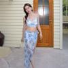 Personalized Niche Hot Swimming Clothes Popular Women's Super Fairy Long Dress Bikini Three-piece Set High-end Seaside Vacation