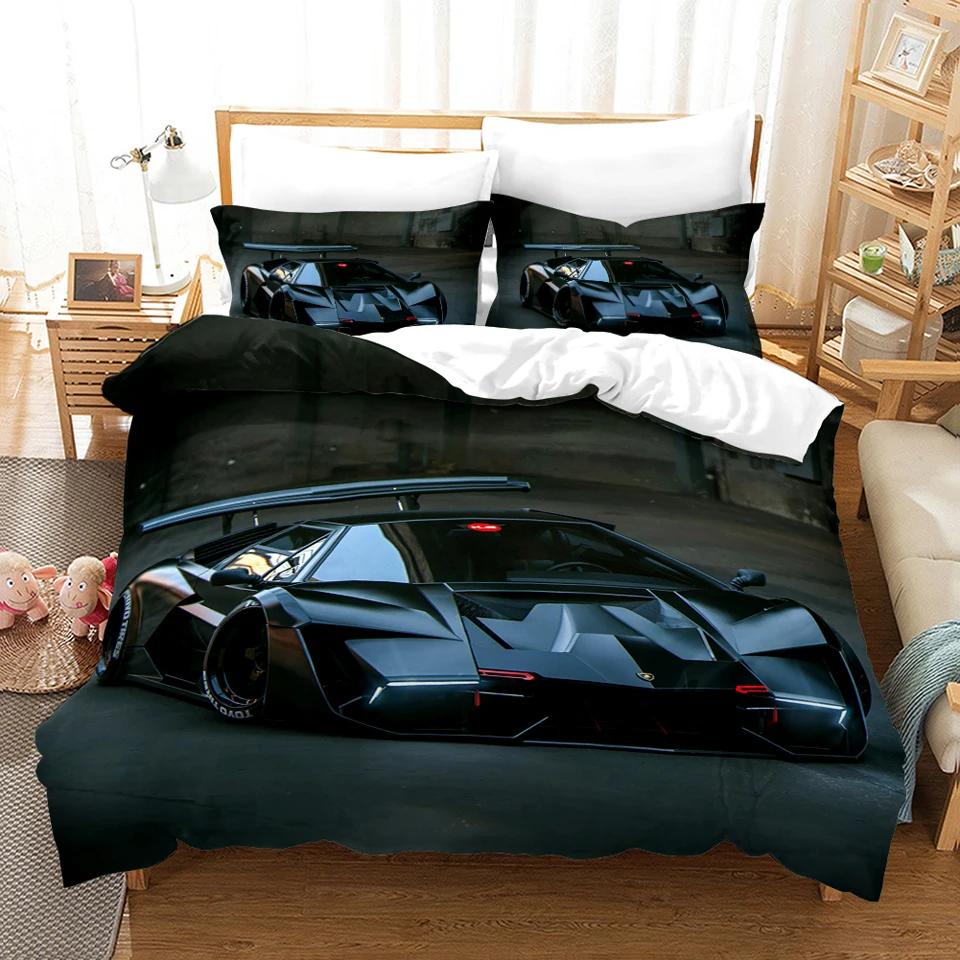 Sports Car Luxury Bedding Set Down Duvet Bedroom Bed Cover Single and Double King Size Quilt Cover Home Textiles 2/3pcs