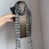 Personality Hot Girl Shining Silver Color Sequined Woven Hollowed-out Scarf Necklace for Women Fashion Designer Jewelry Gifts