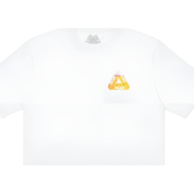 Palace Tri-Lager Bubble Triangle Logo Print Short Sleeve T-Shirt Unisex Tops White PAL-FW20-317