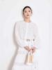 Spring 2026 French Linen Embroidery Shirt with Lantern Sleeves - Southern Style, Perfect for Vacation or Commuting