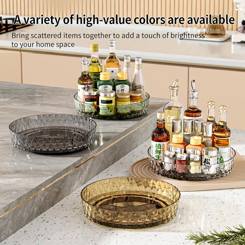 360° Rotating Rack,multifunctional Storage Turntable For Kitchen Countertops,spice Storage Rack,living Room Desktop Storage Tray