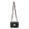 Stylish Black Quilted Chain Shoulder Bag For Women Pu Leather Mini Square Bag