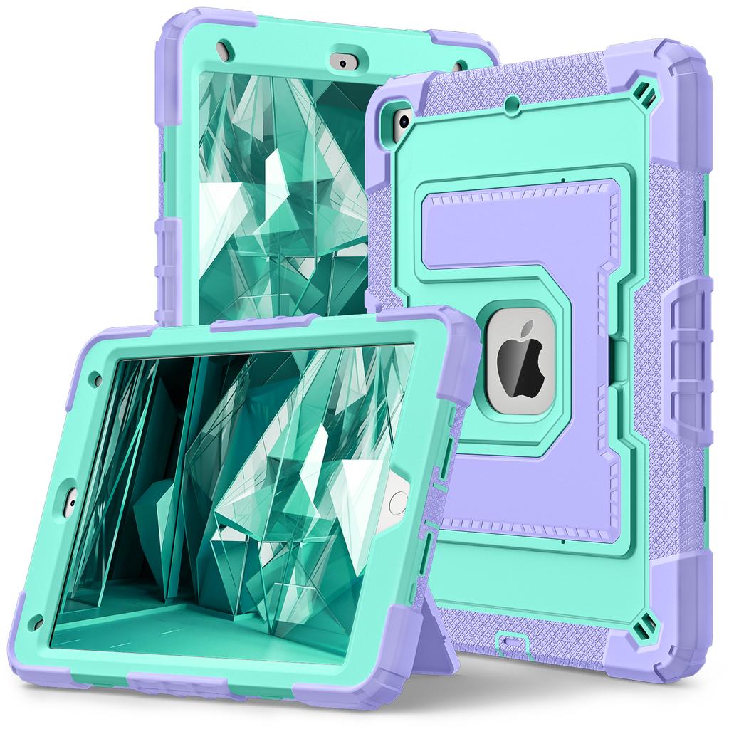 Tablet Case with Kickstand for iPad 10.2 (2021)/(2020)/(2019) Anti Drop PC+Silicone Cover