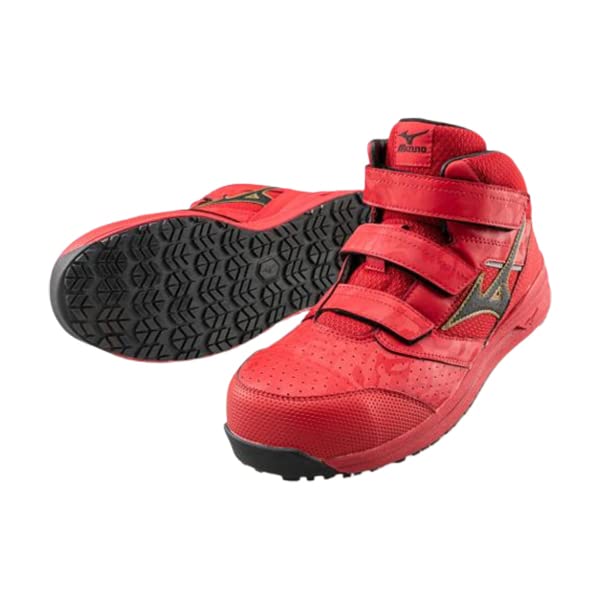 Work Safety Almighty Red x 3E [Mizuno] Shoes, Shoes, LS21M, Black, 27.0 cm,
