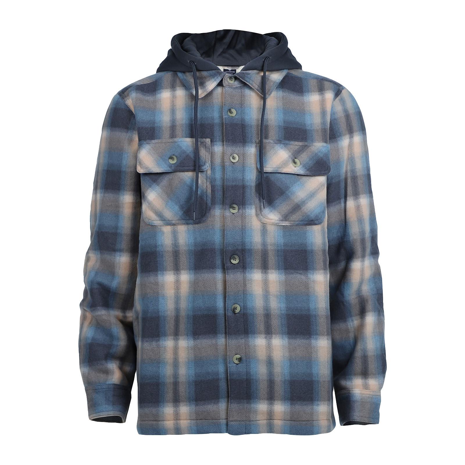 

Мужская клетчатая рубашка с длинным рукавом, мужская толстовка с капюшоном и карманами на пуговицах XL