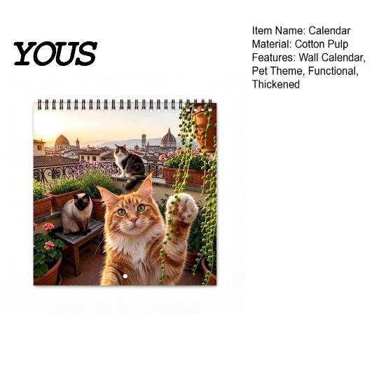 Animal Theme Daily Planner 2027 Pet Snapshot Wall Calendar, Spiral Binding Thickened Paper Monthly Cute Organizer Planner, 12 Month Desk Calendar for
