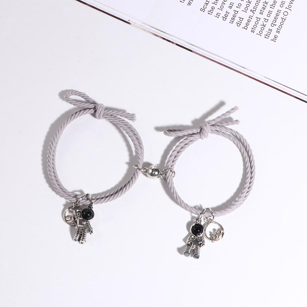 Lover Zinc Zinc Alloy Men Friends Valentine's Day Gift Magnet Wristband Eachother Hand Rope Couple Bracelet