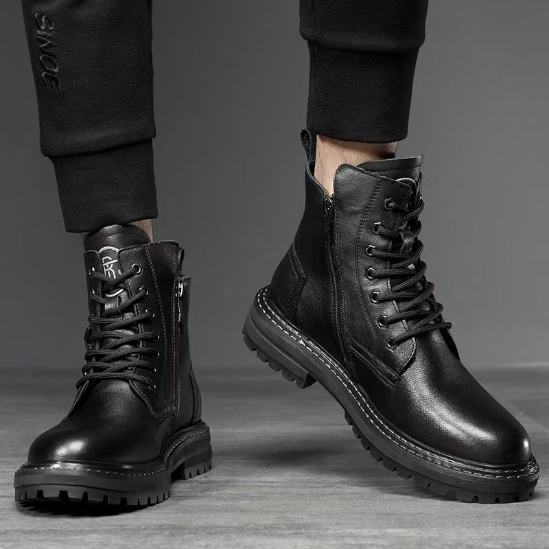 

Ботинки мартин мужские осенне-зимние бархатные теплые 2025 новые мужские ботинки мужская обувь кожа тренд челси мужские ботинки 44