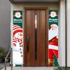 2x Christmas Door Banners Xmas Hanging Porch Signs for Outdoor Indoor Garage