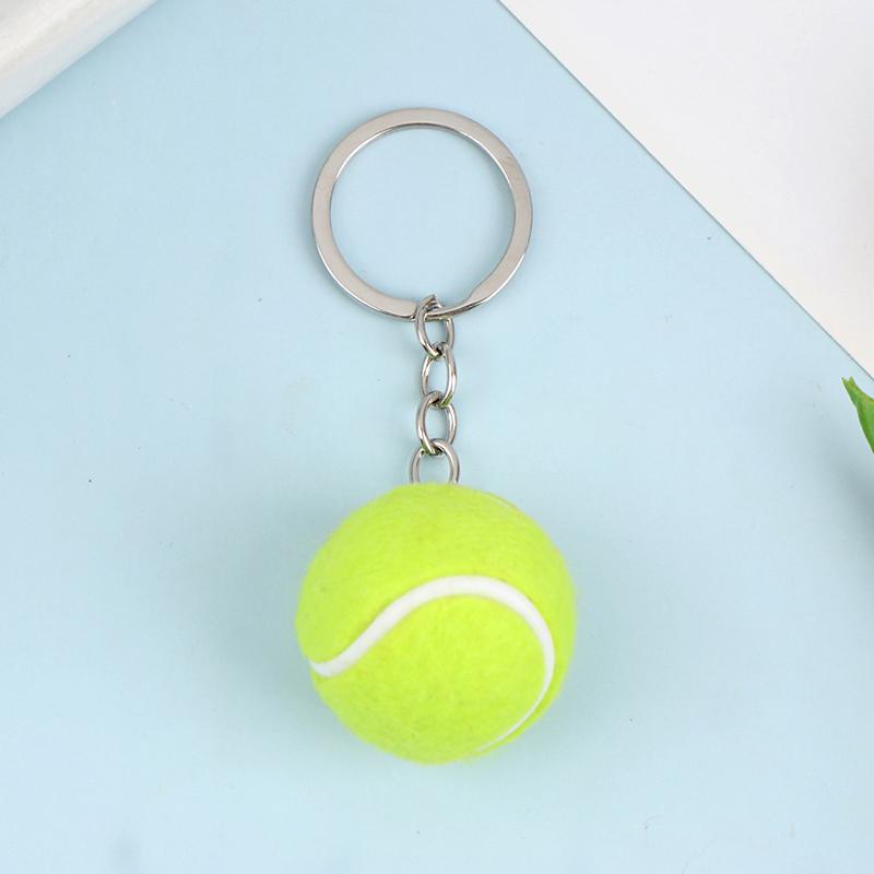 6 Color Key Chain Tennis Ball Metal Keychain Car Key Chain Key Ring sports chain sliver color pendant