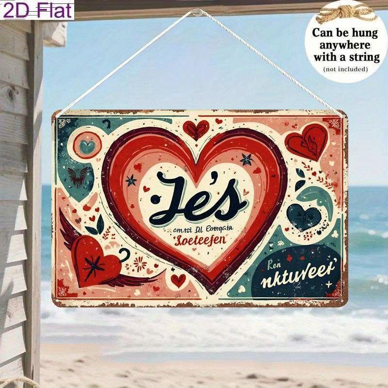 Peinture décorative métallique rétro pour la Saint-Valentin pour chambre à coucher de couples, salon, café, bar, restaurant