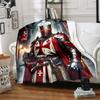 1pc Blanket Knights Templar Print Design, Lightweight Blanket for Sofa, Bed- Soft &Warm, Gift for All Seasons like Christmas, Halloween