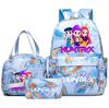 3Pcs/set Anime Demon Hunters Printed Backpack Handbag Pencil Case for Teenager Student Bookbag Schoolbag Women Large Capacity Waterproof Bag